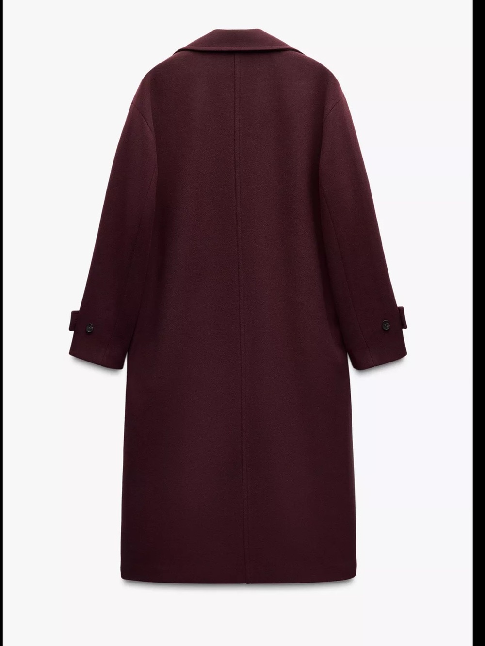 Zara Oversized Double-Breasted Trench Coat in Deep Wine - Picture 3 of 5